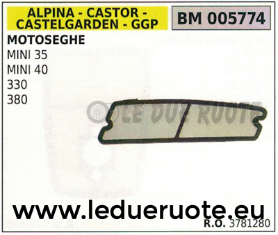 3781280 FILTRO ARIA MOTOSEGA ALPINA CASTOR CASTELGARDEN MINI 35 40 330 380