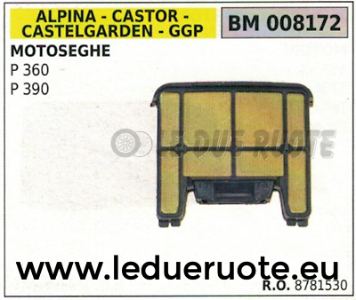 8781530 FILTRO ARIA MOTOSEGA ALPINA CASTOR CASTELGARDEN P360 P390 P 360 390