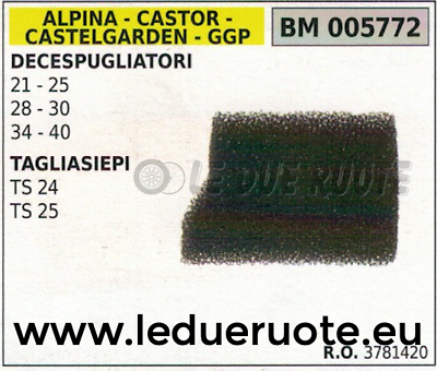3781420 FILTRO ARIA DECESPUGLIATORE ALPINA CASTOR CASTELGARDEN 21-25 28-30 34-40