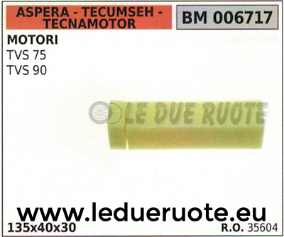 35604 SPUGNA FILTRO ARIA MOTORE ASPERA TECUMSEH TECNAMOTOR TVS 75 90 135x40x30