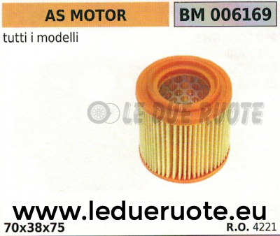 4221 FILTRO ARIA COMPLETO AS MOTOR TUTTI I MODELLI 70x38x75
