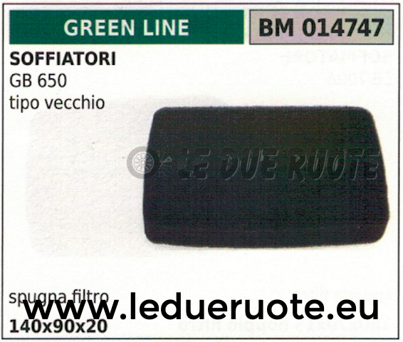 SPUGNA FILTRO ARIA SOFFIATORE GREENLINE GREENCUT GB 650 VECCHIO TIPO