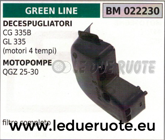 FILTRO ARIA COMPLETO MOTOPOMPA POMPA SCOPPIO GREENLINE GREENCUT QGZ 25 30