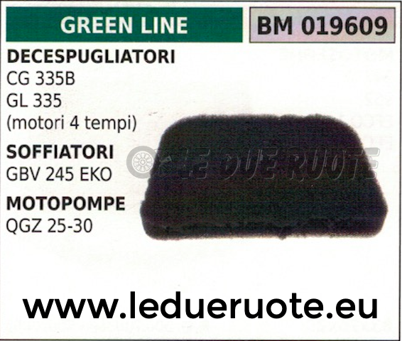 SPUGNA FILTRO ARIA SOFFIATORE GREENLINE GREENCUT GBV 245 EKO