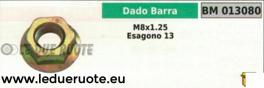 DADO BARRA MOTOSEGA UNIVERSALE ESAGONO CHIAVE 13 M 8x1.25 TIPO 2