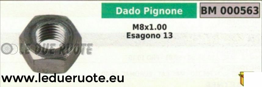 DADO BARRA PIGNONE MOTOSEGA UNIVERSALE ESAGONO CHIAVE 13 M 8x1.00