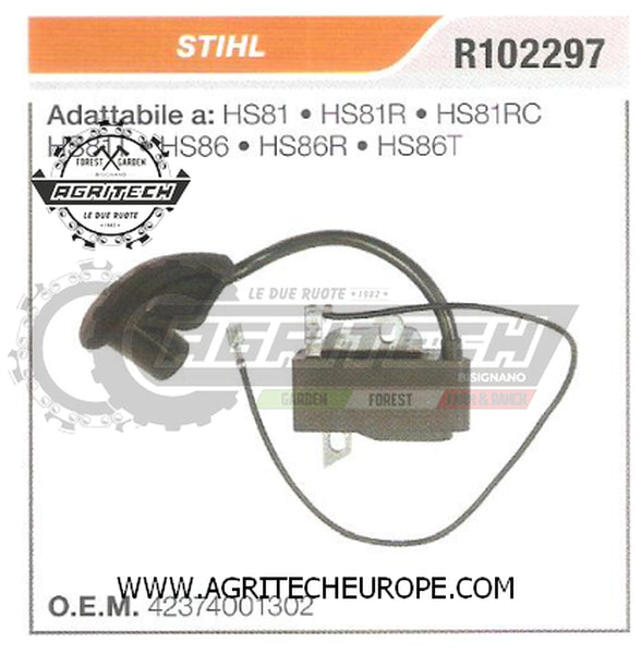 42374001302 BOBINA ELETTRONICA CENTRALINA TOSASIEPI STIHL HS86T