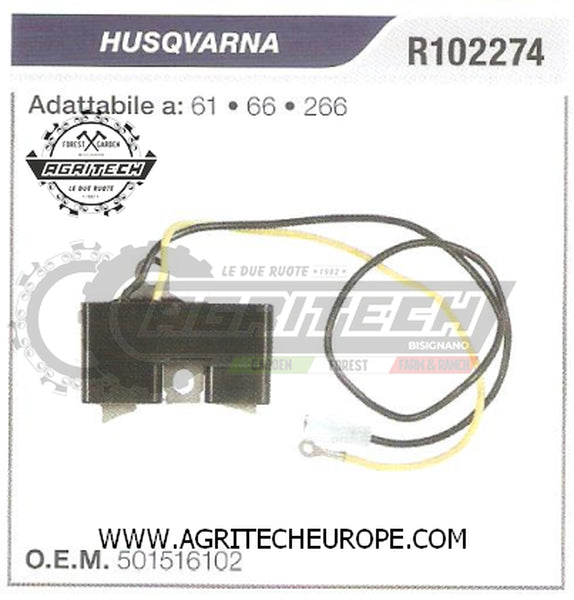 501516102 BOBINA ELETTRONICA CENTRALINA MOTOSEGA HUSQVARNA 61 66 266