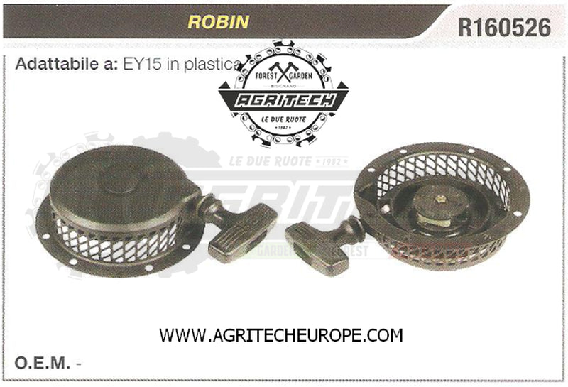 R160526 CARTER AVVIAMENTO COMPLETI ROBIN MOTORE EY15 IN PLASTICA AVVIATORE