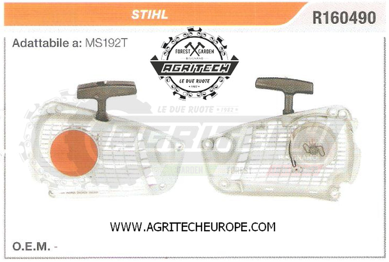 R160490 CARTER AVVIAMENTO COMPLETI MOTOSEGA STIHL MS192T AVVIATORE