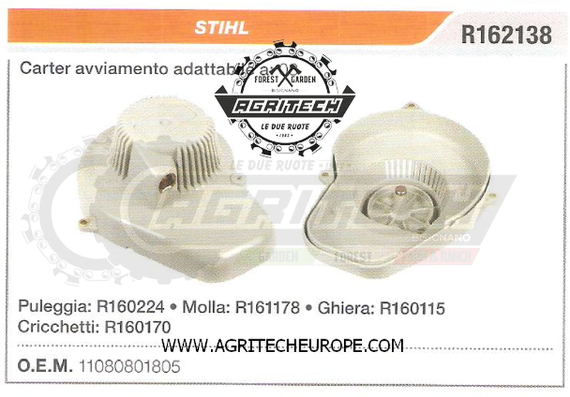 11080801805 CARTER AVVIAMENTO COMPLETI MOTOSEGA STIHL 08 AVVIATORE