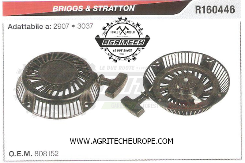 808152 CARTER AVVIAMENTO COMPLETI AVVIATORE MOTORE BRIGGS & STRATTON 2907 3037