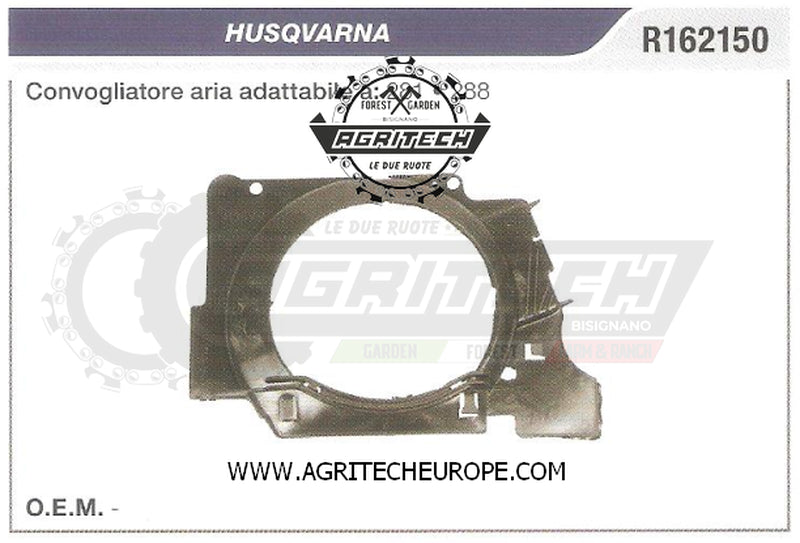 R162150 CARTER AVVIAMENTO COMPLETI CONVOGLIATORE ARIA MOTOSEGA HUSQVARNA 281 288