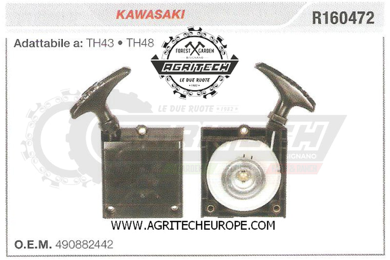 490882442 CARTER AVVIAMENTO COMPLETI DECESPUGLIATORE KAWASAKI TH48 TH43