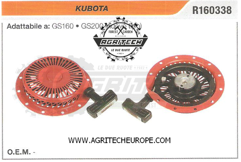 R160338 CARTER AVVIAMENTO COMPLETI AVVIATORE MOTORE KUBOTA GS200 NUOVO TIPO