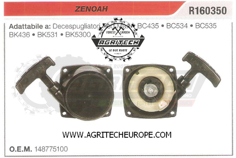 148775100 CARTER AVVIAMENTO COMPLETI DECESPUGLIATORE ZENOAH BC535 BK436 BK531