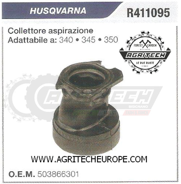 503866301 COLLETTORE FLANGIA TERMICA MOTOSEGA HUSQVARNA 340 345 350