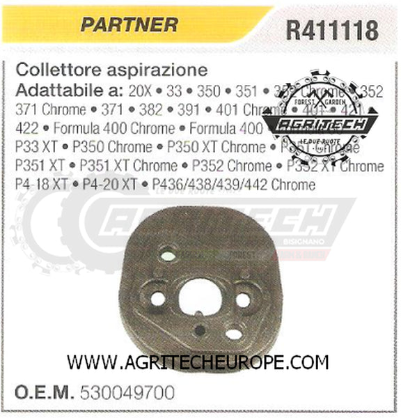 530049700 COLLETTORE FLANGIA TERMICA MOTOSEGA PARTNER P4-18 XT P4-20 XT