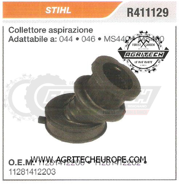 11281412200 COLLETTORE FLANGIA TERMICA MOTOSEGA STIHL 044 046 MS440 MS460