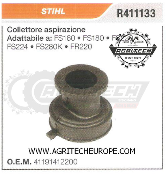 41191412200 COLLETTORE FLANGIA TERMICA DECESPUGLIATORE STIHL FS220 FS180 FS160