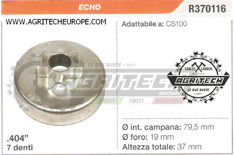 R370116 OREGON PIGNONE CAMPANA FRIZIONE MOTOSEGA ECHO CS100 .404" 7 DENTI