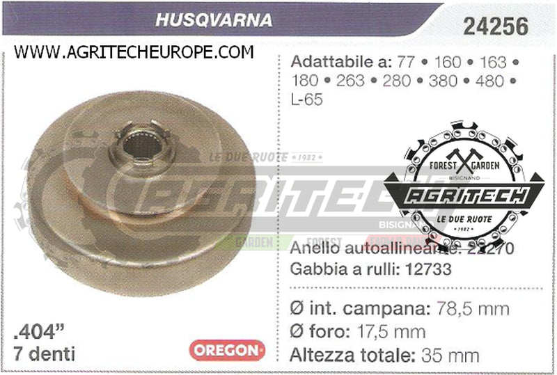 24256 OREGON PIGNONE CAMPANA FRIZIONE MOTOSEGA HUSQVARNA L-65 .404" 7 DENTI