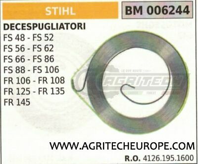 41261951600 MOLLA AVVIAMENTO DECESPUGLIATORE STIHL FS 48 52 56 62 66 86 88 106