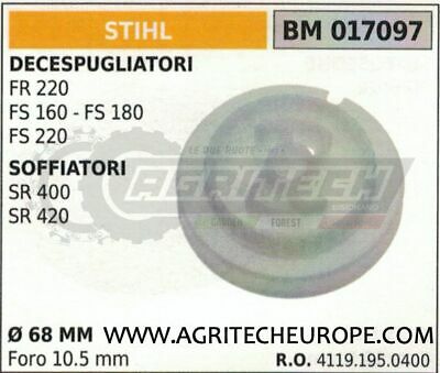 41191950400 PULEGGIA AVVIAMENTO DECESPUGLIATORE STIHL FR220 FS 160 180 220 Ø68