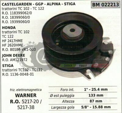 FRIZIONE ELETTROMAGNETICA WARNER 521720 521738 Ø133 H87 TRATTORINO RASAERBA