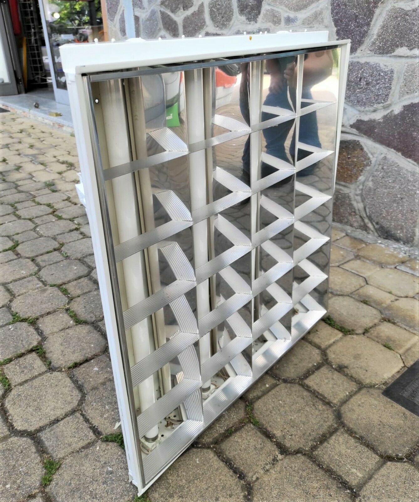 Usato PLAFONIERA NEON 4x18W DA INCASSO 60 X 60 ufficio negozio FUNZIONANTE kit