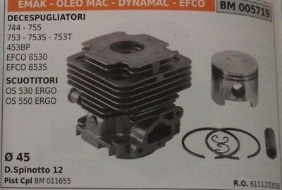 611120358 CILINDRO PISTONE COMPL SCUOTITORE OLEOMAC EFCO OS 530 550 ERGO