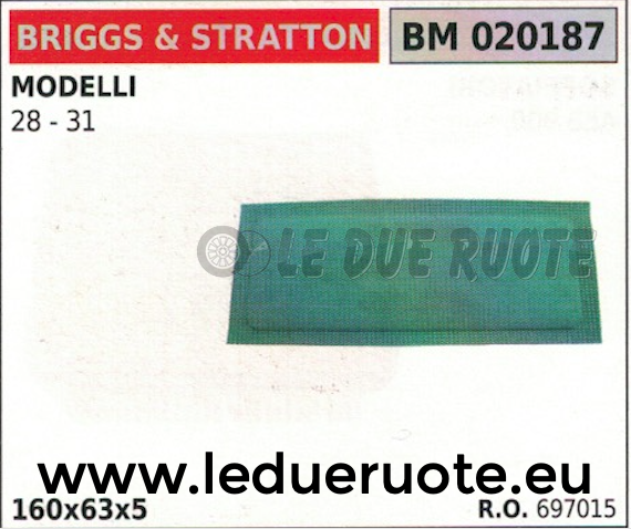 697015 SPUGNA FILTRO ARIA MOTORE BRIGGS & STRATTON 28 31 160x63x5