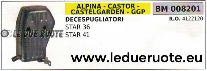 4122120 MARMITTA scarico silenziatore DECESPUGLIATORE CASTELGARDEN STAR 36 41