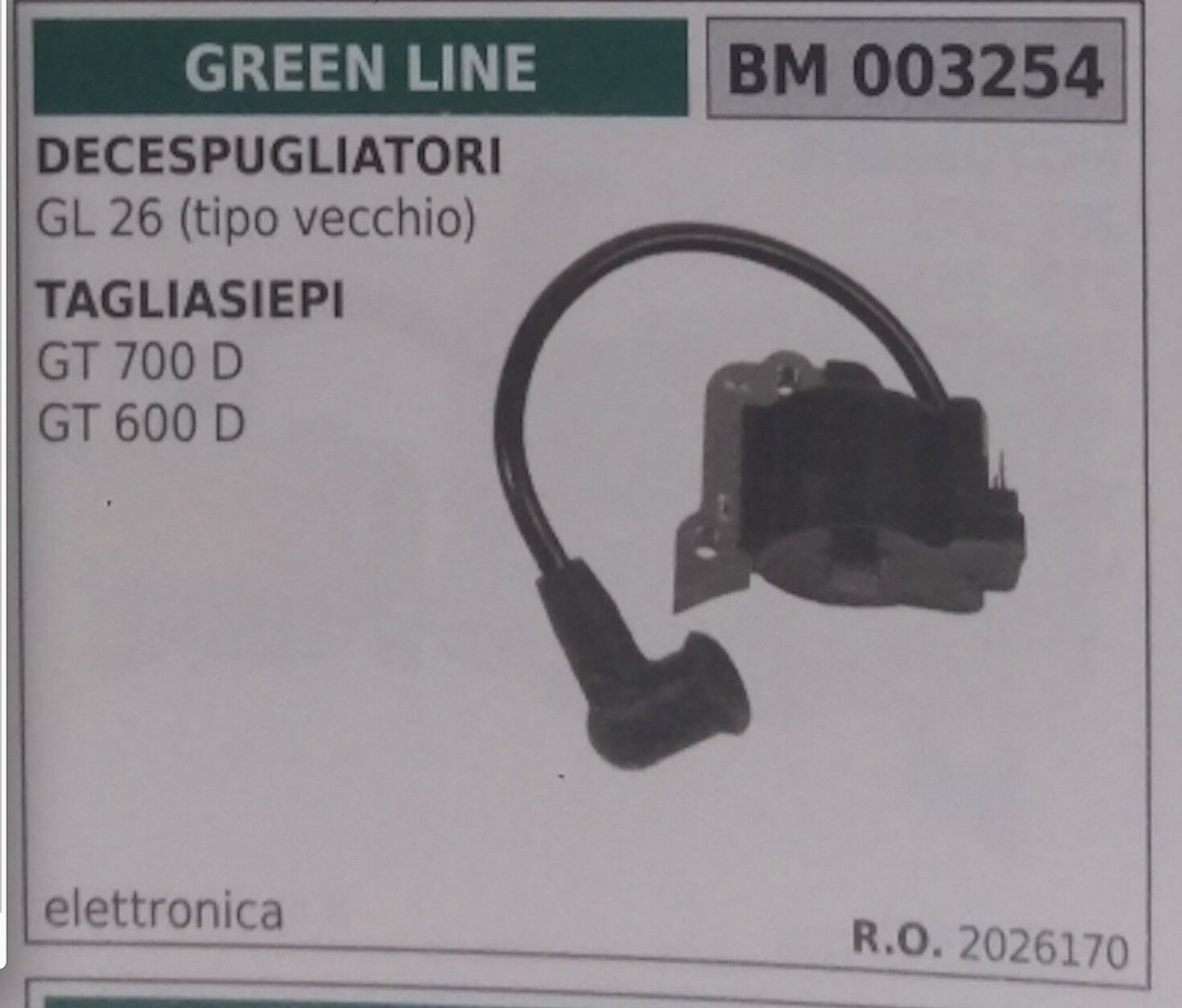 2026170 BOBINA ELETTRONICA TAGLIASIEPI TOSASIEPE GREEN LINE GT 600D 700D