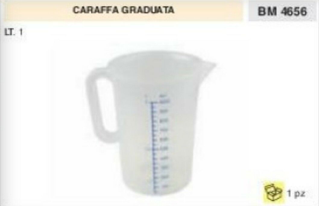 CARAFFA GRADUATA bicchiere tanica miscela olio lubrificante recipiente 1 LT