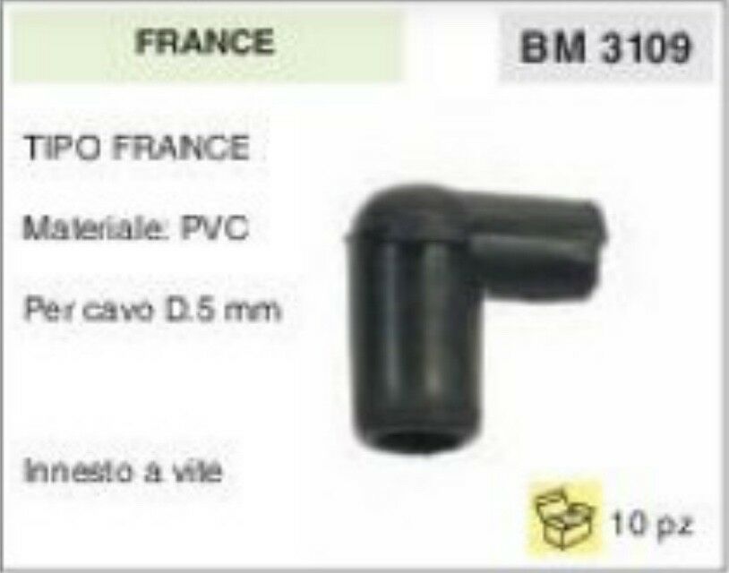 ATTACCO CANDELA PIPA pipetta IN PVC TIPO FRANCE PER CAVO Ø 5 mm INNESTO VITE