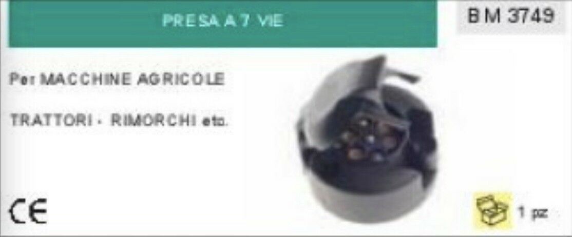 PRESA FEMMINA UNIVERSALE A 7 VIE PER TRATTORI RIMORCHI RIMORCHIETTI CARRELLI ETC