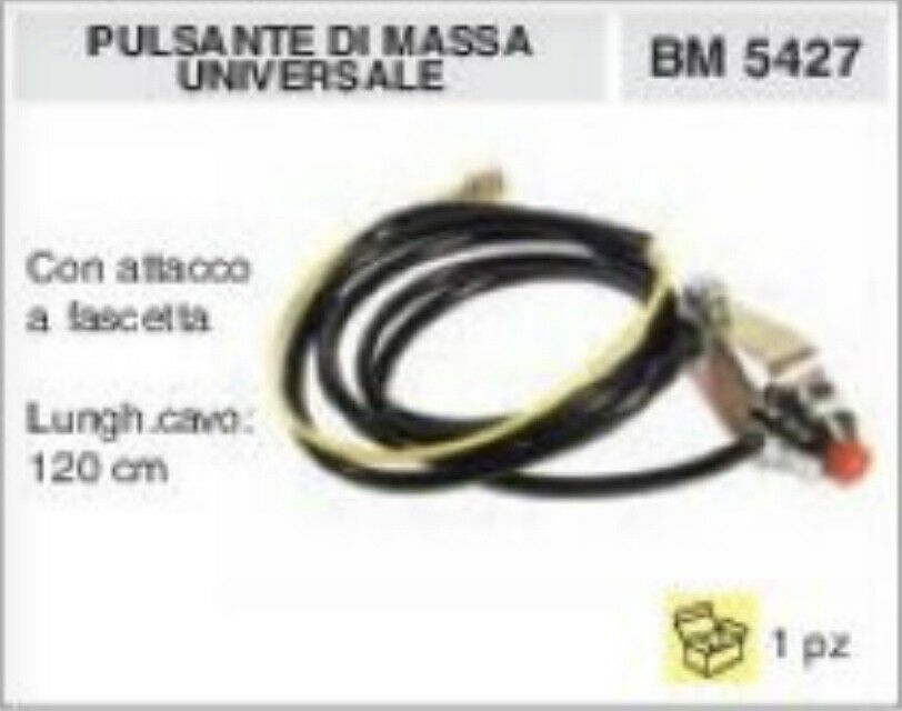 INTERRUTTORE ACCENSIONE SPEGNIMENTO OFF PULSANTE DI MASSA UNIVERSALE + CAVO 120