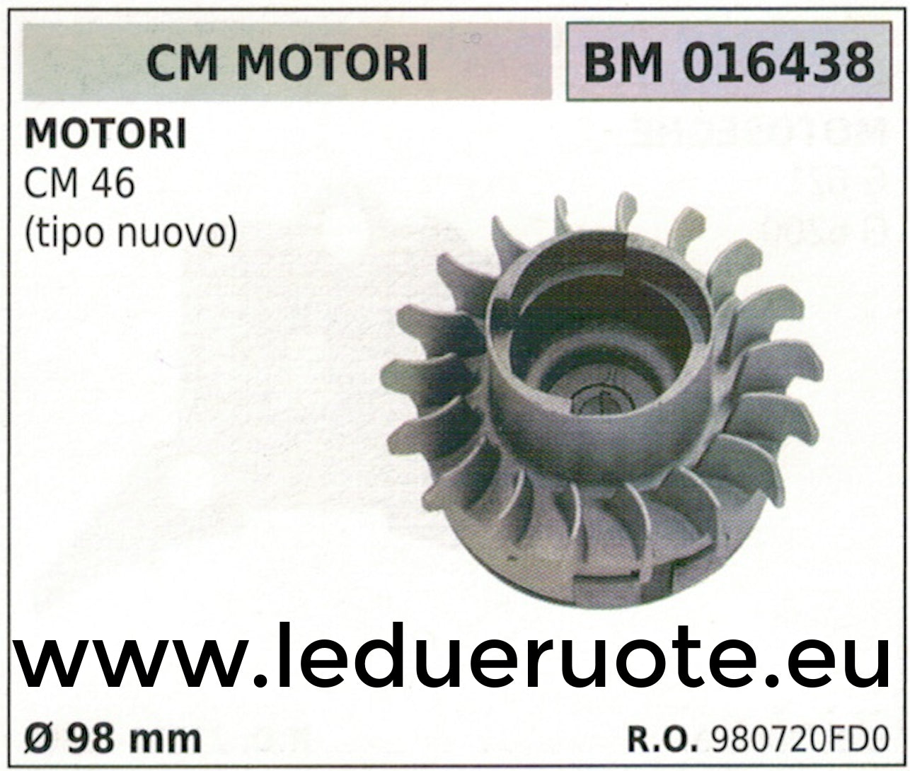 980720FD0 VOLANO MAGNETICO magnete ventola MOTORE CM 46 NUOVO TIPO Ø 98