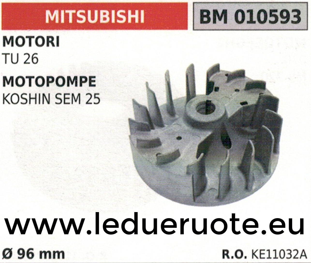 KE11032A VOLANO magnete MOTOPOMPA POMPA IRRORATRICE MITSUBISHI KOSHIN SEm 25 Ø96