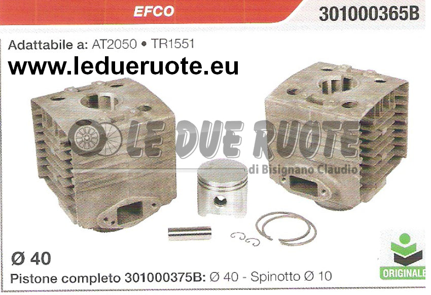 301000365B KIT CILINDRO E PISTONE EFCO AT2050 TR1551 DECESPUGLIATORE Ø 40