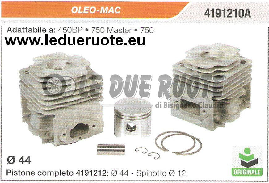 4191210A KIT CILINDRO E PISTONE OLEO-MAC 450BP 750 DECESPUGLIATORE ORIGINALE