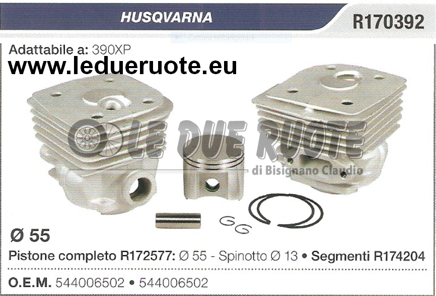 544006502 KIT CILINDRO E PISTONE HUSQVARNA 390XP MOTOSEGA Ø 55 SPIN 13