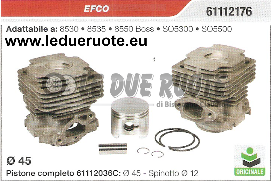 61112176 KIT CILINDRO E PISTONE EFCO 8530 8535 S05300 DECESPUGLIATORE ORIGINALE