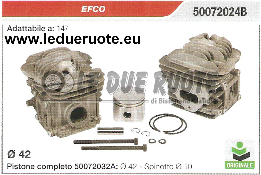 50072024B KIT CILINDRO E PISTONE EFCO 147 MOTOSEGA ORIGINALE Ø 42