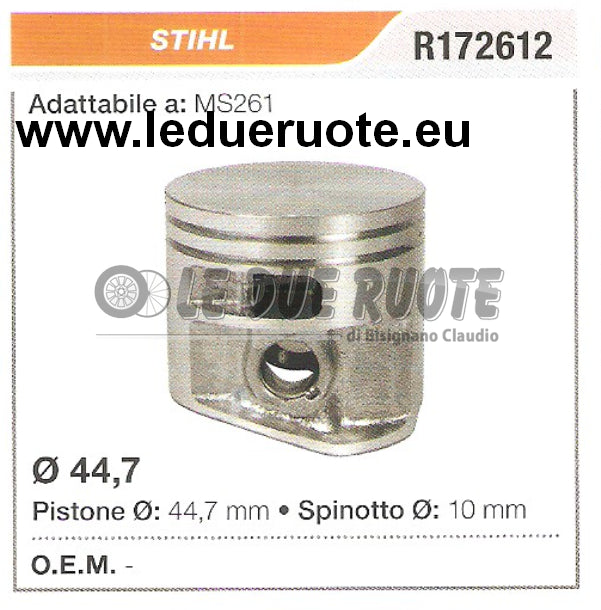 R172612 PISTONE COMPLETO STIHL MS261 MOTOSEGA Ø 44,7 SPINOTTO 10