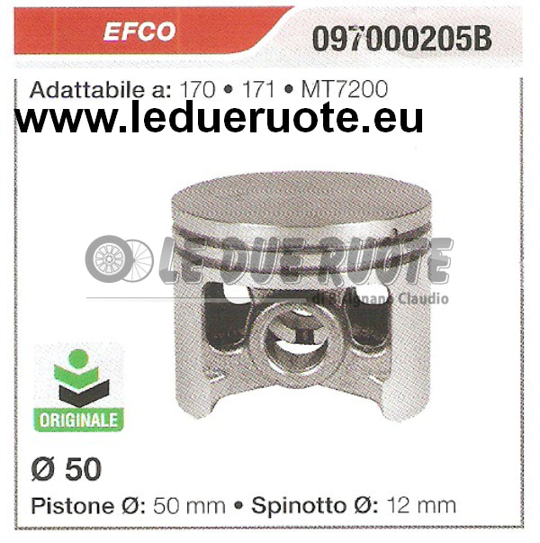 097000205B PISTONE COMPLETO EFCO 170 171 MT7200 ORIGINALE MOTOSEGA Ø 50