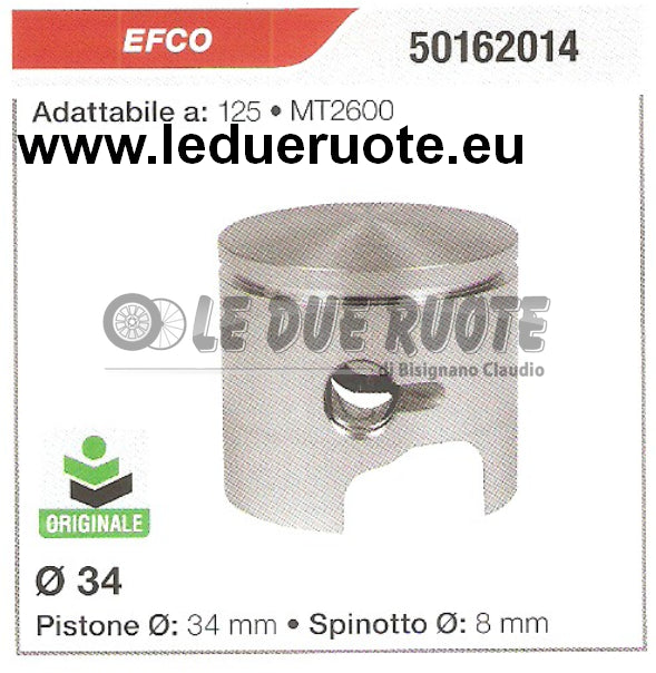 50162014 PISTONE COMPLETO EFCO 125 MT2600 ORIGINALE MOTOSEGA Ø 34 SPINOTTO 8