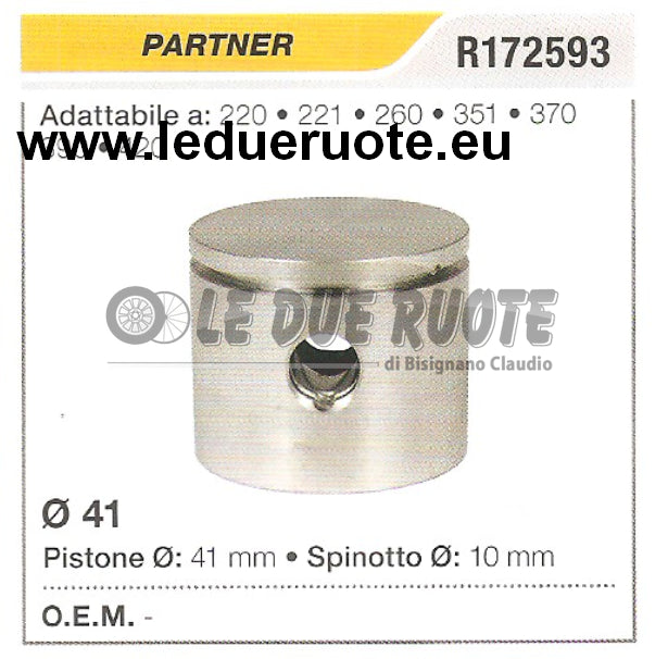 R172593 PISTONE COMPLETO PARTNER 370 390 420 DECESPUGLIATORE MOTOSEGA Ø 41