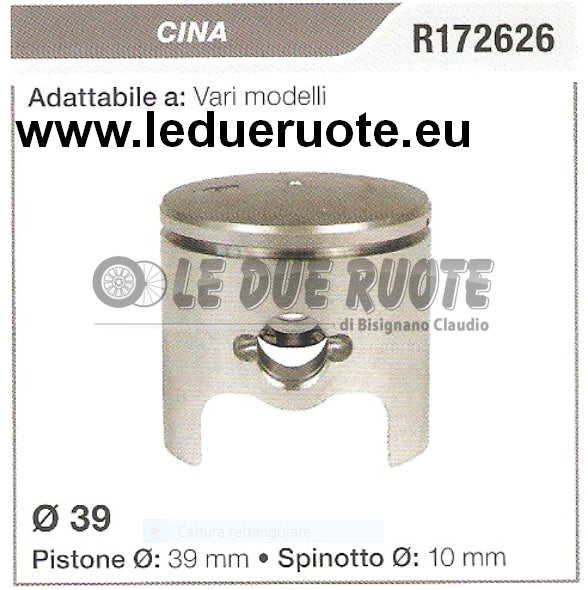 R172626 PISTONE COMPLETO CINESE VARI MODELLI MOTOSEGA DECESPUGLIATORE Ø 39